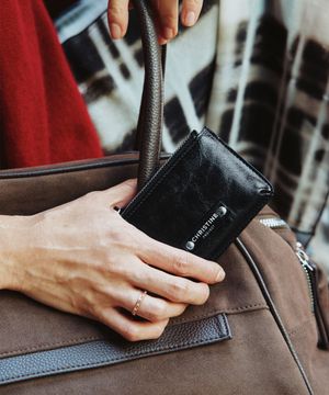 ZIPPER COIN CARD WALLET(BLACK PEPPER)