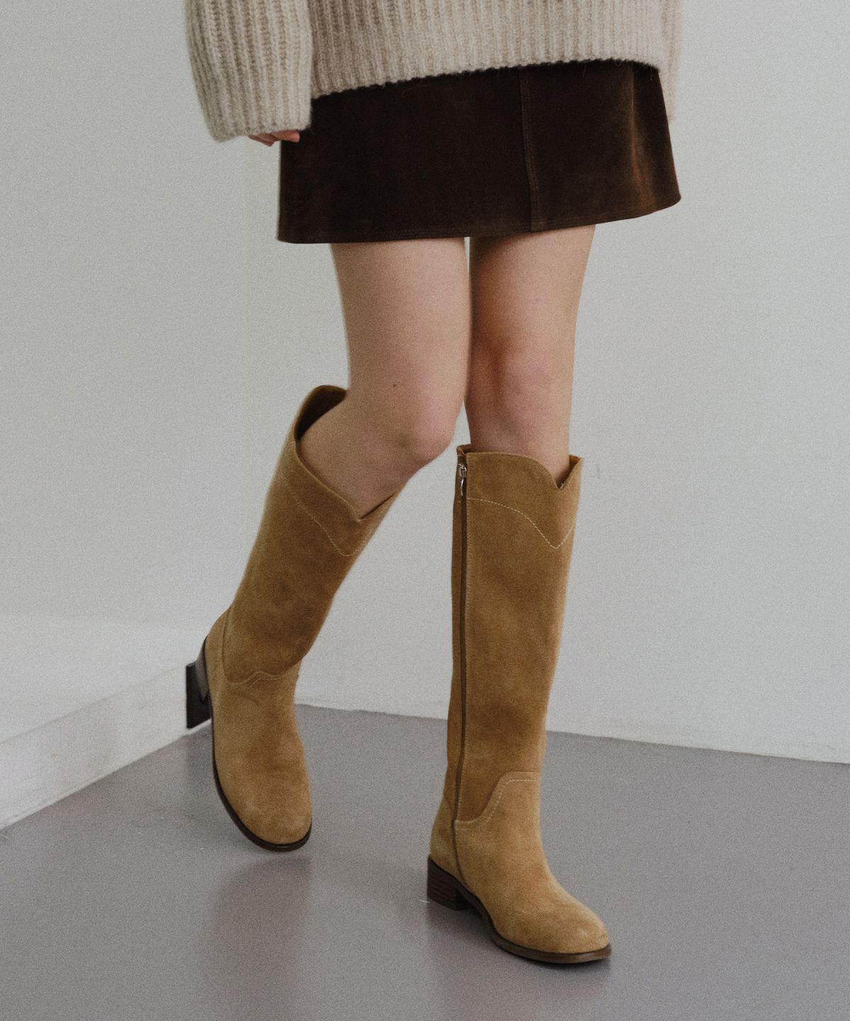 유라고(URAGO) Suede long boots