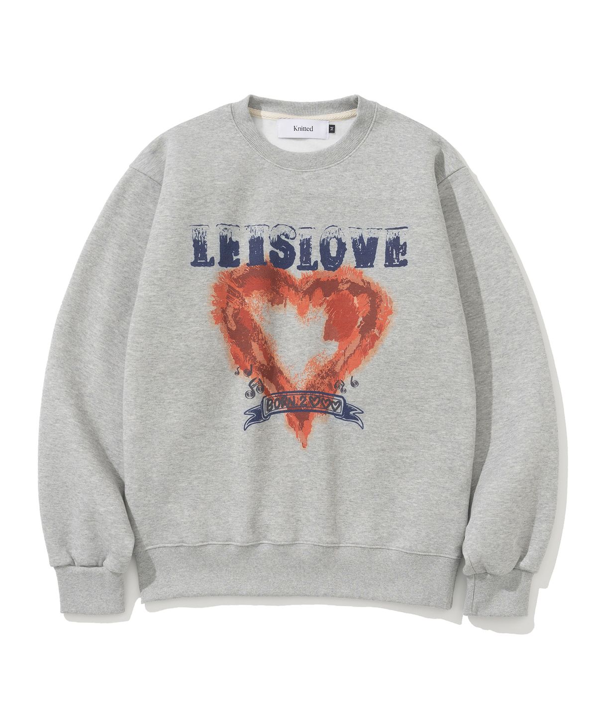 니티드(KNITTED) 렛츠 러브 맨투맨 MELANGE GREY