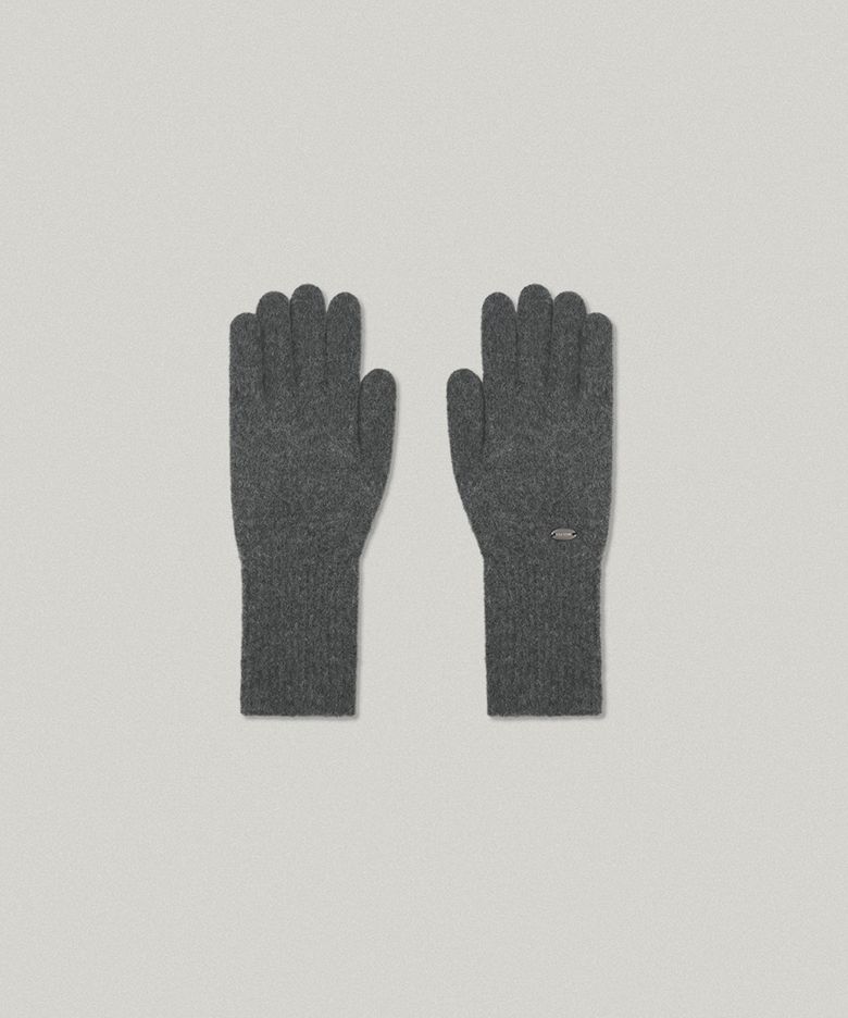 ROUND LOGO GLOVES (GRAY)