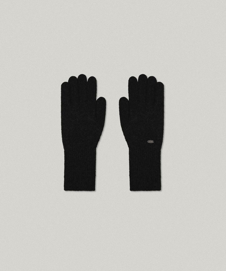 ROUND LOGO GLOVES (BLACK)
