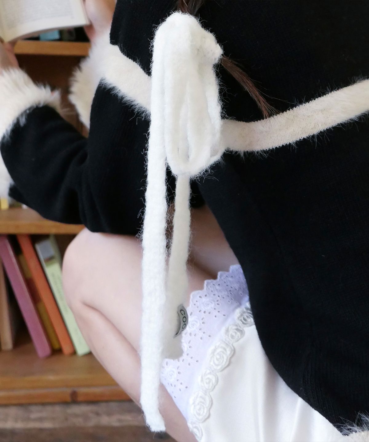 마조네(MA JOURNEE) MULTI KNIT TIE_WHITE