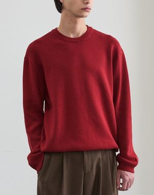 콜튼 라운드넥 니트 [레드]