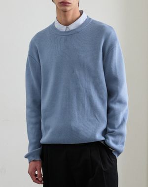콜튼 라운드넥 니트 [스털링블루]