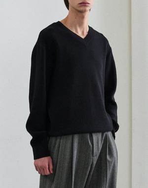 콜튼 브이넥 니트 [블랙]