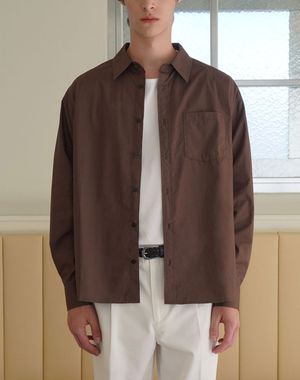 콤배드 코튼 고밀도 셔츠 [브라운]