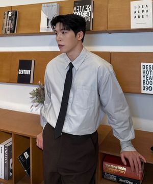 콤배드 코튼 고밀도 셔츠 [라이트그레이]