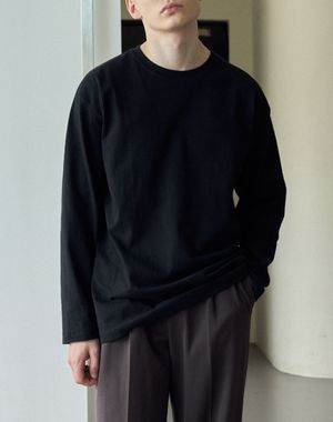크루넥 롱슬리브 티셔츠 [블랙]