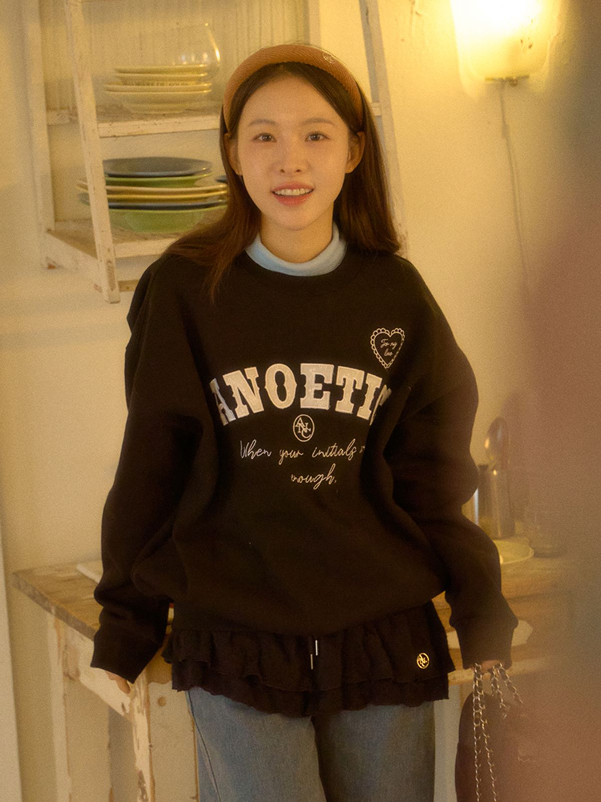 아노에틱(ANOETIC) LACE LAYERED MINI SKIRT_BLACK