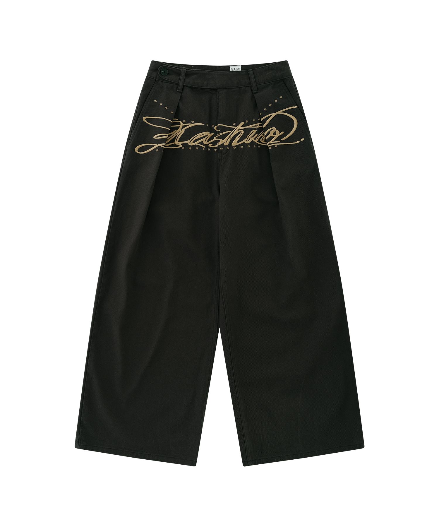 Kashiko Embroidered Pintuck WidePants正規品 카시코(KASHIKO) Embroidered Pintuck Wide Pants Charcoal