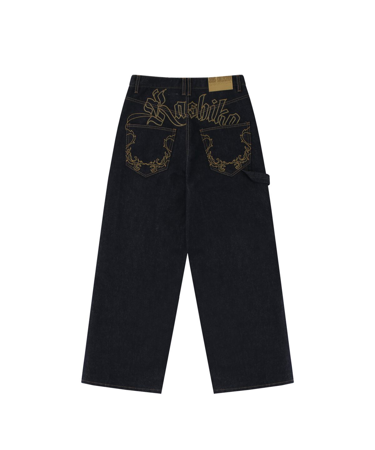 카시코(KASHIKO) Embroied Nonfade Denim Pants Blue