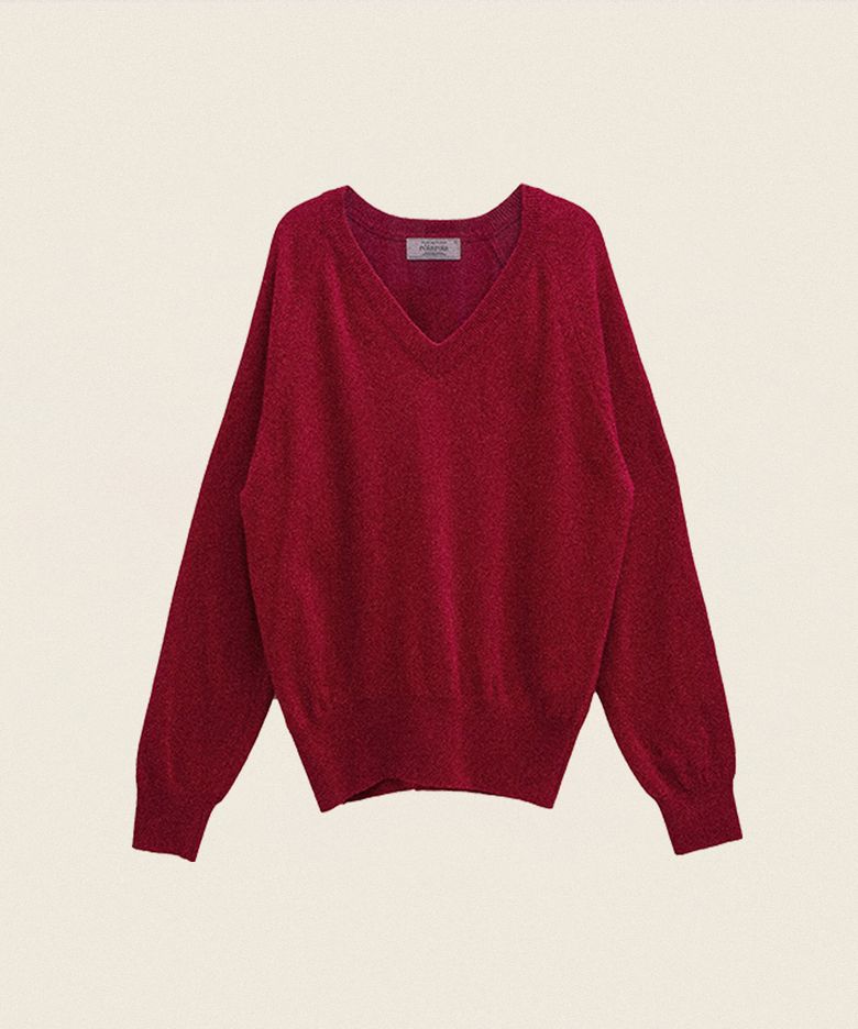 ROLA V NECK KNIT RED