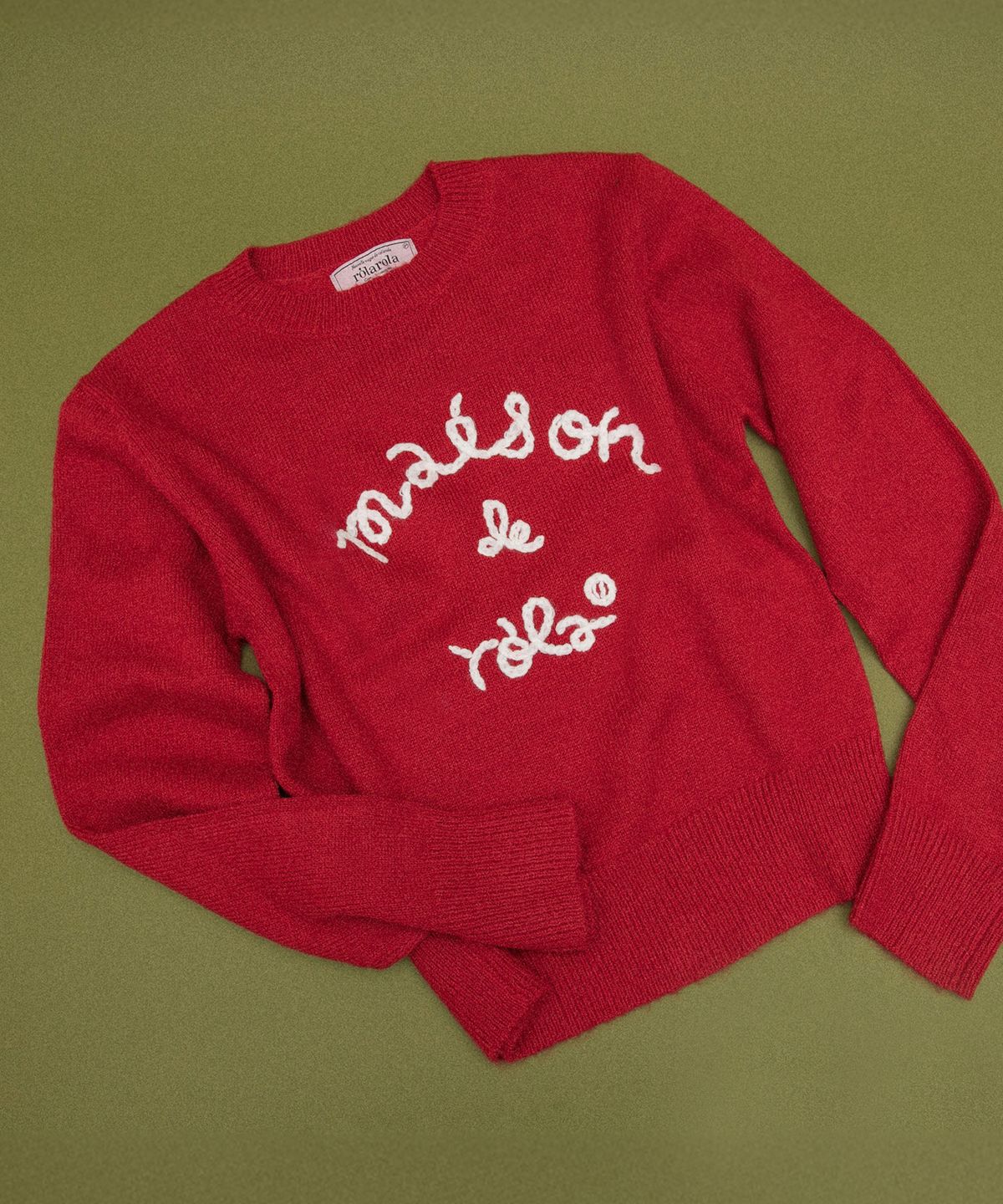 로라로라(ROLAROLA) MAISON DE ROLA EMBROIDERY KNIT RED
