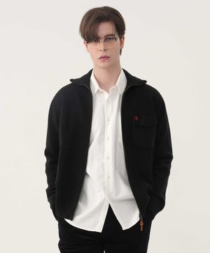 남성 포인트포켓 니트 집업점퍼 TK823
