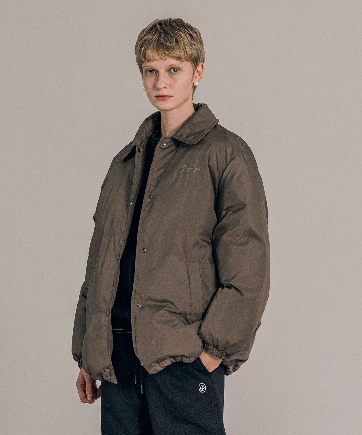 시야쥬(SIYAZU) SIOT4124 웰론 코치 패딩_Khaki brown