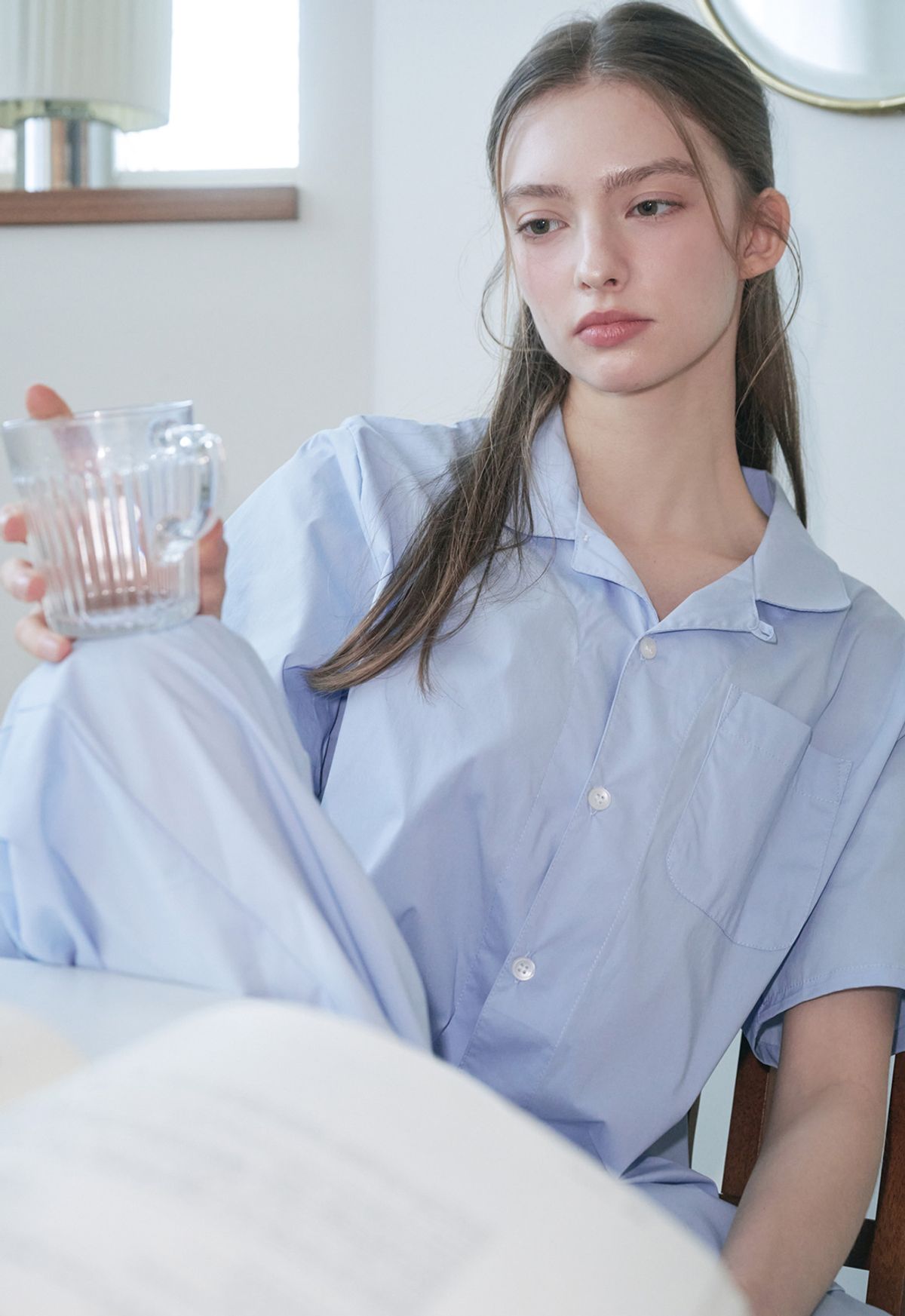 보일하우스(BOIL HOUSE) Solid Classic Pajama Set (blue)