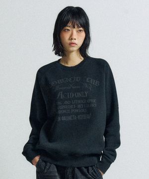 VTG 아치로고  래글런 스웨트셔츠 [딥차콜]