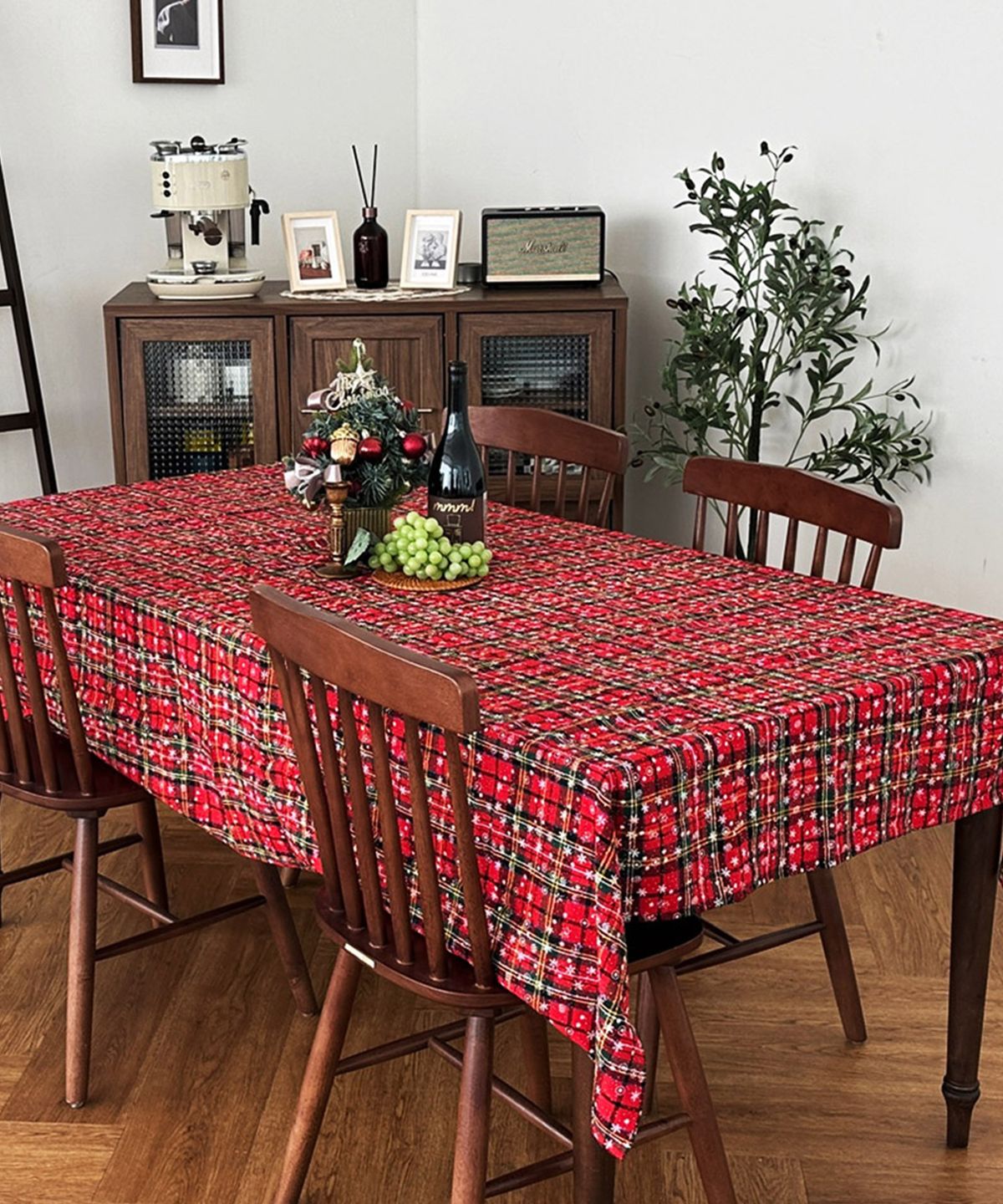 샤이닝홈(SHININGHOME) 러프 메리스노우 크리스마스 식탁보 4size 2color 기념일 성탄절