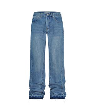 커브드 플레어 데님 팬츠 [블루]