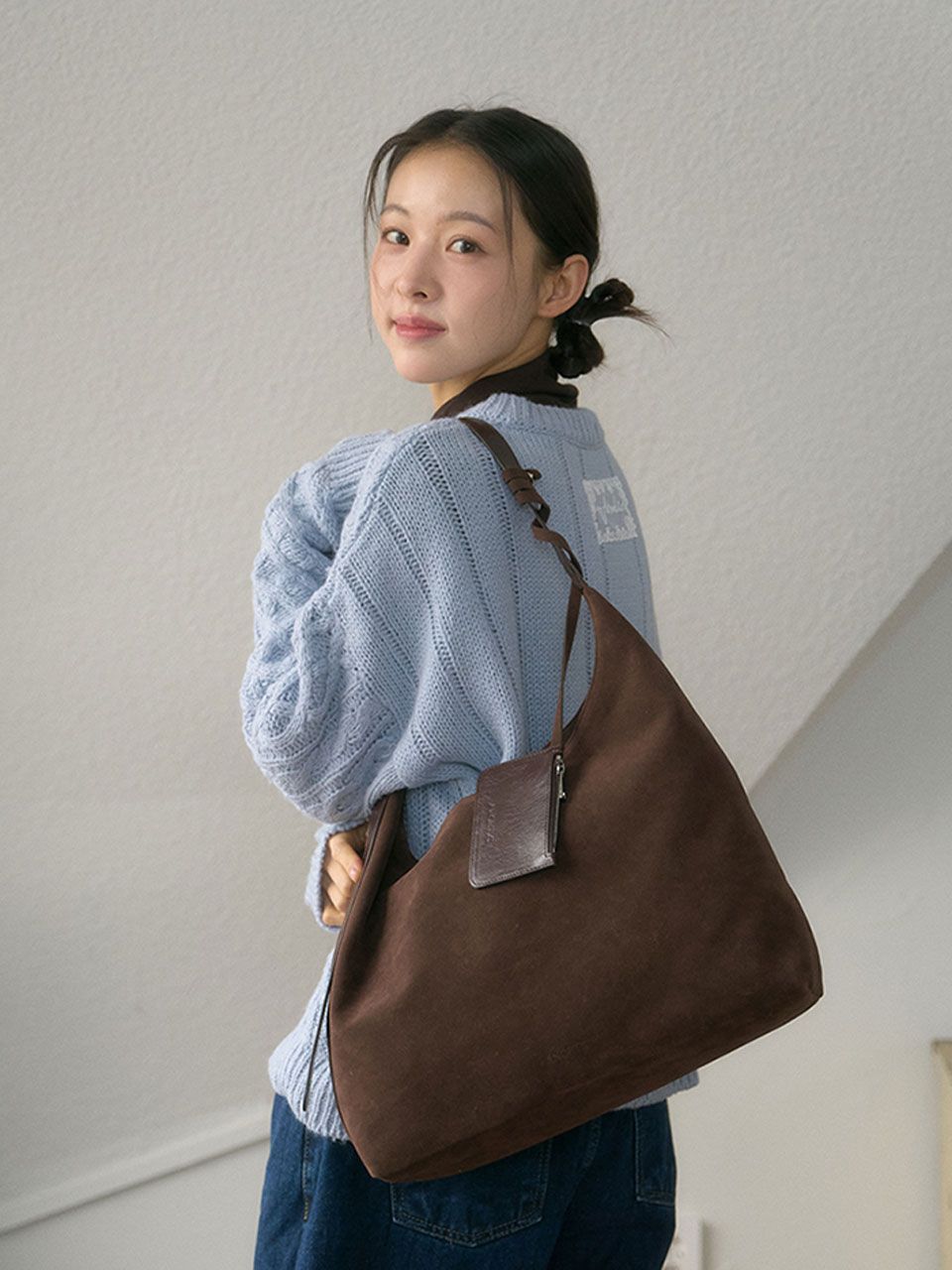 ◆ANOETIC◆ ANC CLASSIC HOBO BAG & CARD WALLET SET_BROWN MUSINSA | ANOETIC ANC CLASSIC HOBO BAG & CARD WALLET SET_BROWN
