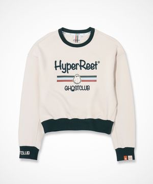 여성 크롭 빈티지 로고 맨투맨 [버터]