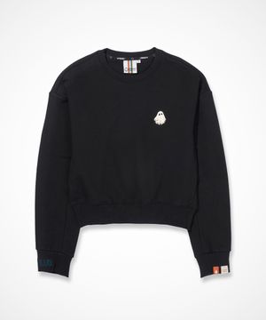 여성 크롭 스몰와펜 맨투맨 [매트블랙]