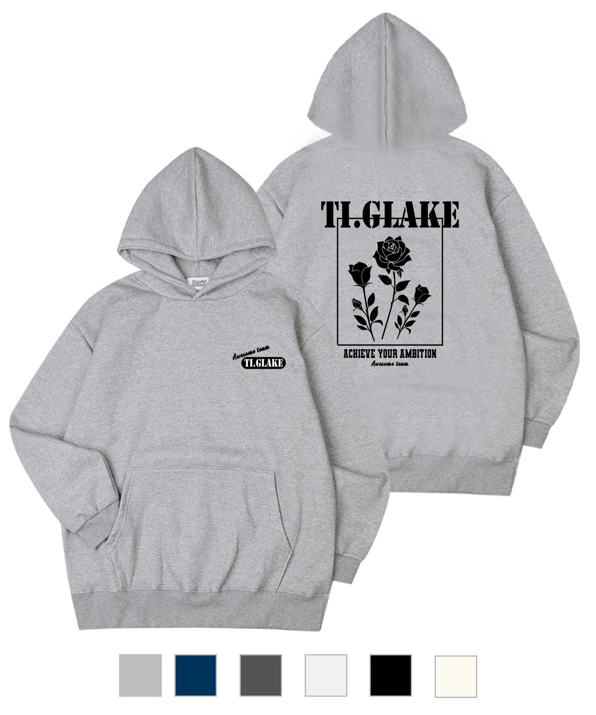 티글레이크(TI.GLAKE) 엠비션 오버핏 기모 후드티셔츠