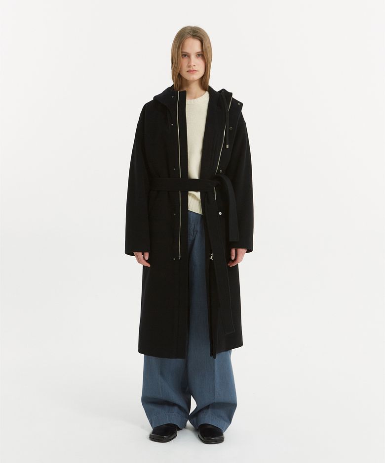 W Rue hoodie coat black