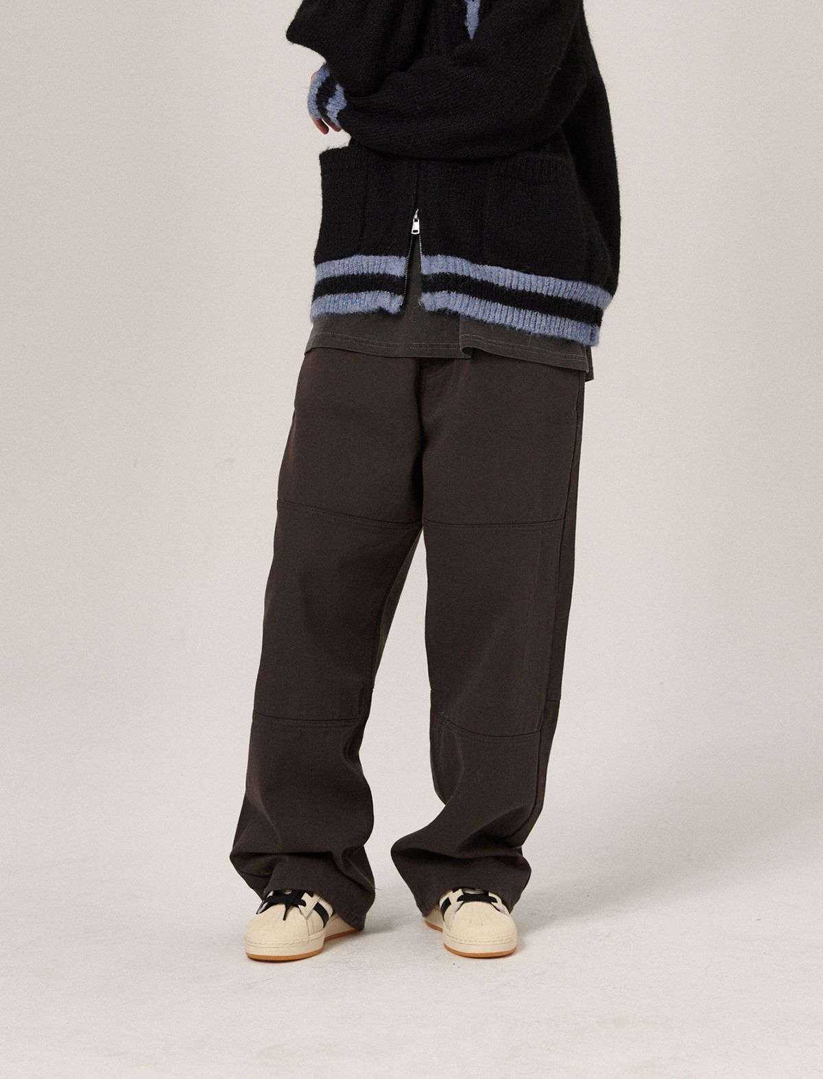 플랫웨이브 인 서울(FLATWAVE IN SEOUL) Vee Wide Cotton Pants Charcoal
