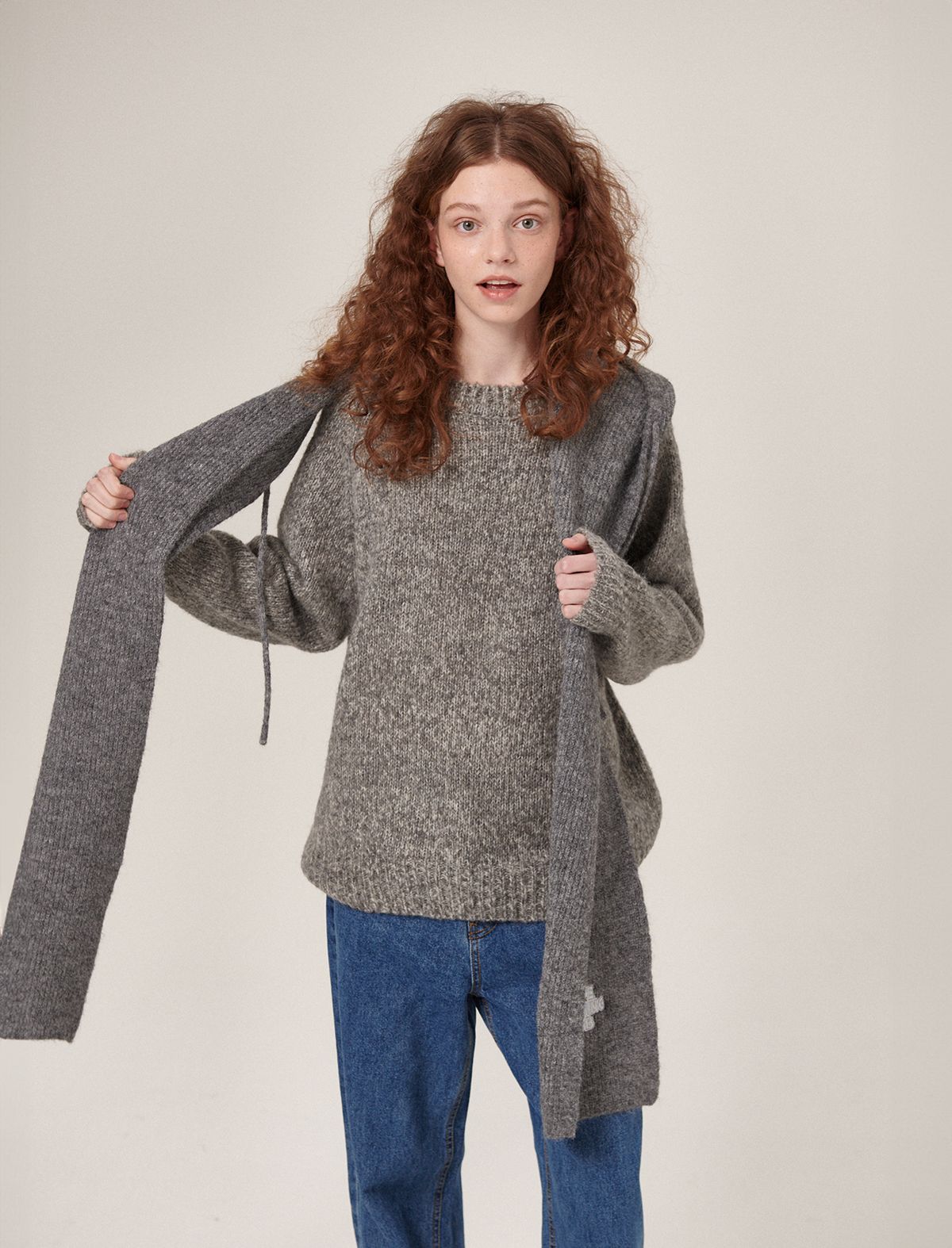 플랫웨이브 인 서울(FLATWAVE IN SEOUL) Wavt Wool Round Knit Charcoal