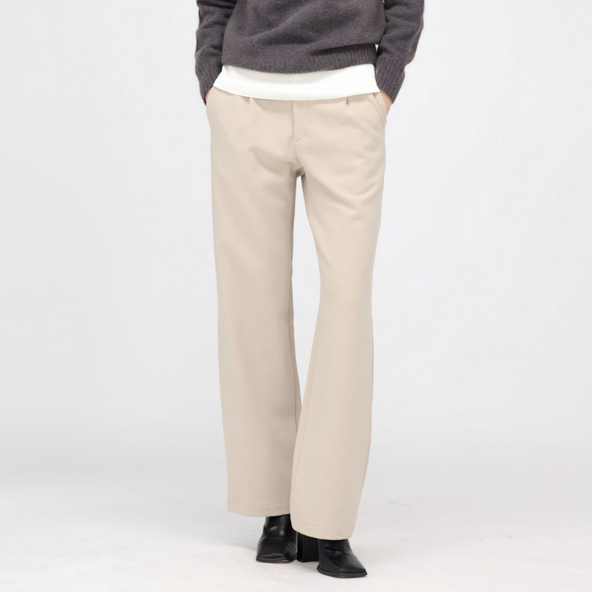 아쿠드(ACUD) (기모) Semi Wide Slacks Pants _Beige