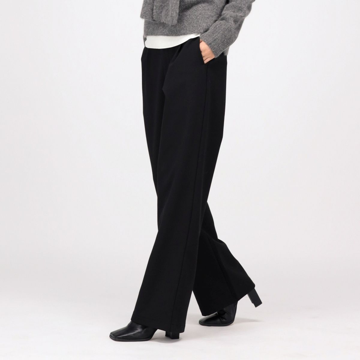 아쿠드(ACUD) (기모) Semi Wide Slacks Pants _Black