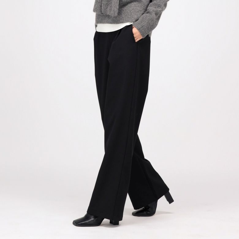 (기모) Semi Wide Slacks Pants _Black
