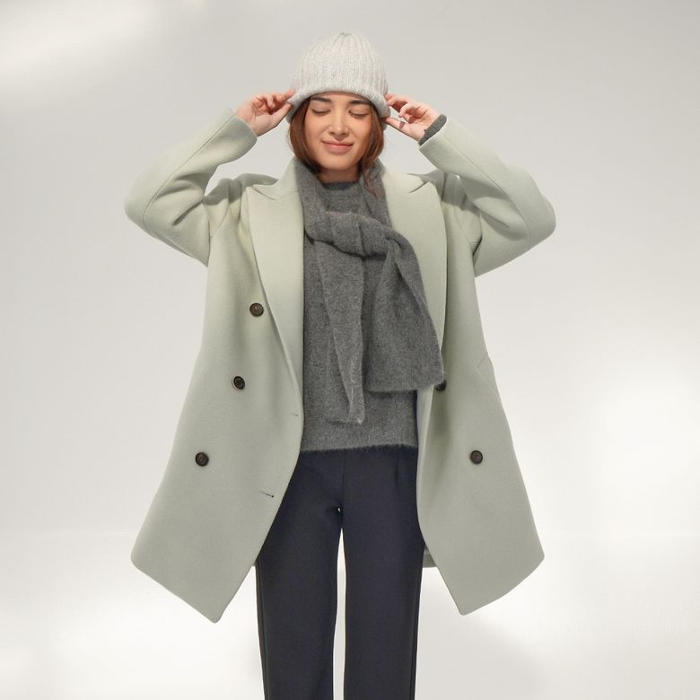 Double Button Half Coat _MT.Grey