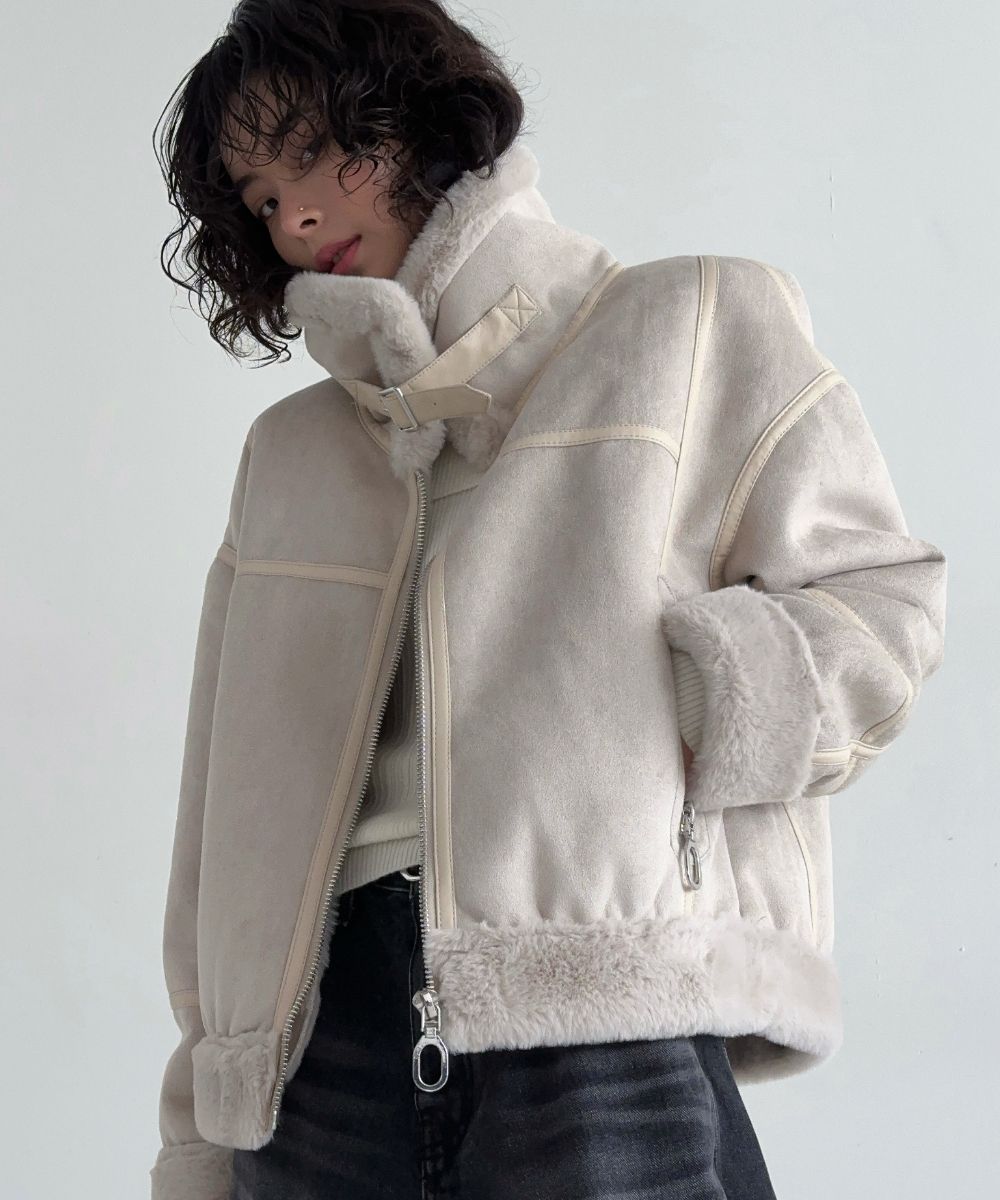 MUSINSA公式 | THE GREEN LAB FAUX Fur High Neck Mustang Jacket