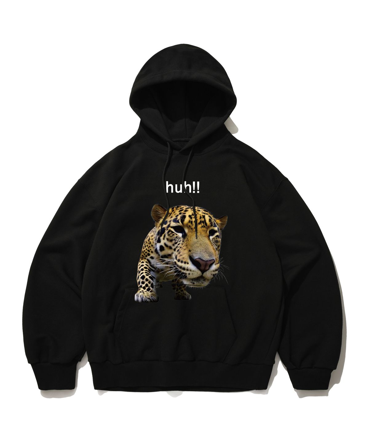 스웨이드(SUADE) HUH!! LEOPARD HOODIE [BLACK]