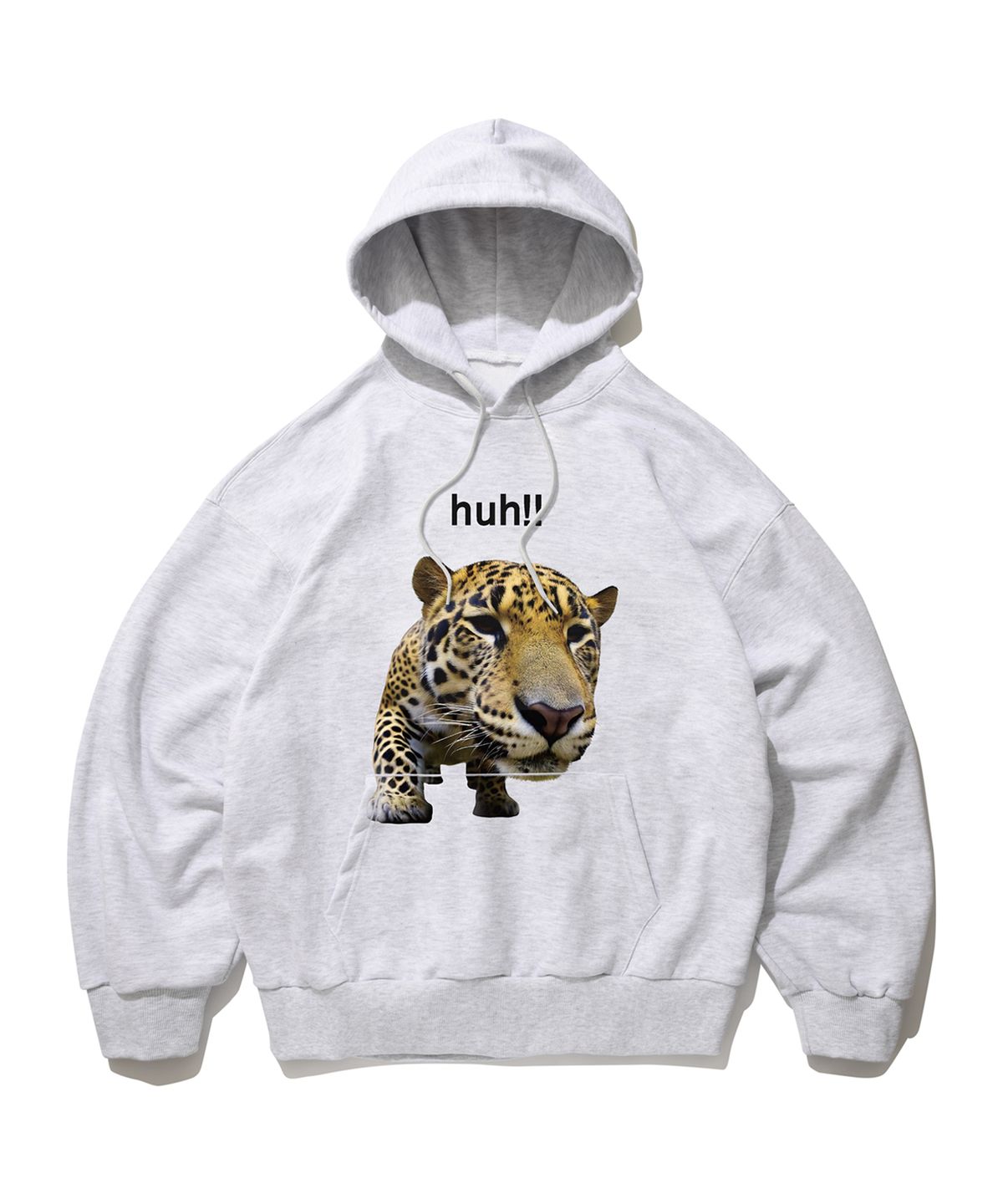스웨이드(SUADE) HUH!! LEOPARD HOODIE [MELANGE GRAY]