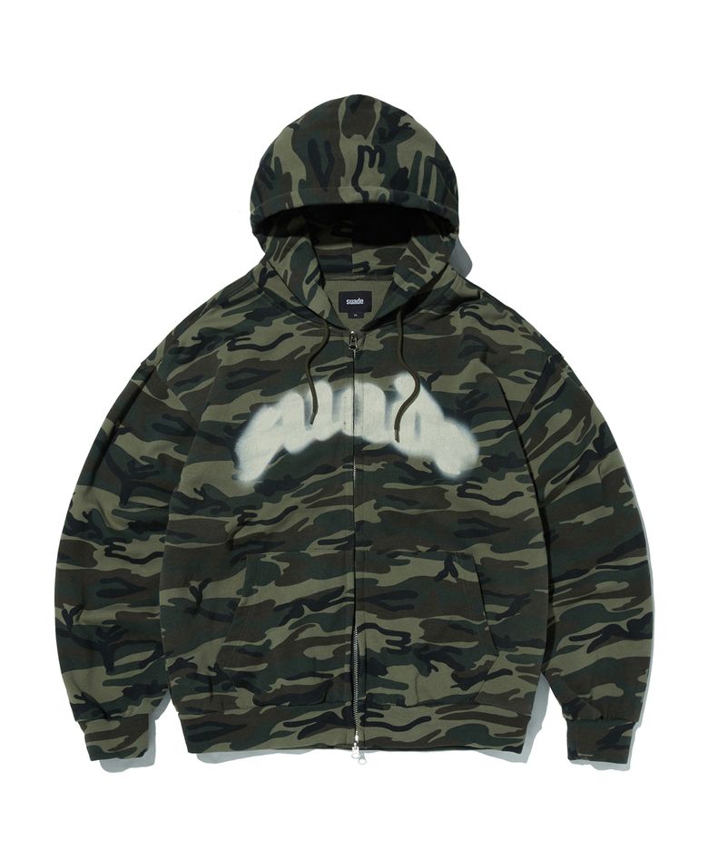 FIRE SUADE HOOD ZIP UP [CAMO]