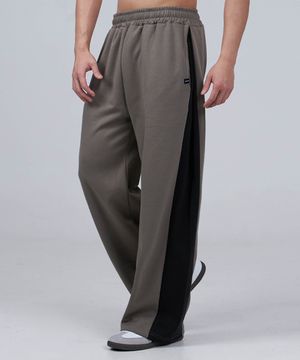 P2403 배색 와이드 트랙팬츠 [카키]