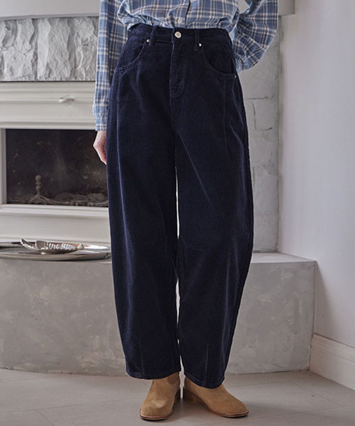 헤인트(HAINT) MELLOW CORDUROY BAGGY PANTS_4COLORS_NAVY