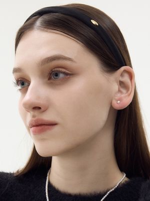 새틴 러브 블랙 헤어밴드