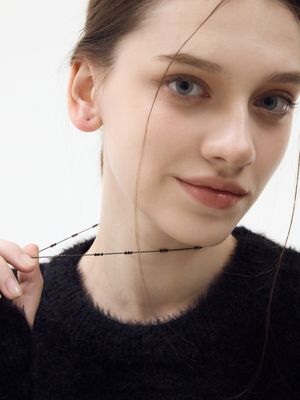 블랙 체인 초커 네크리스