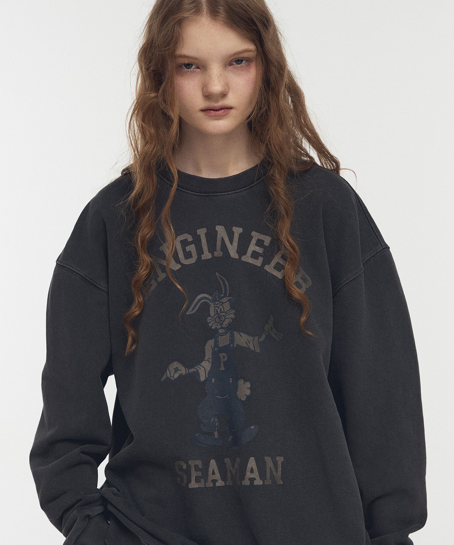 【CPGN STUDIO】WAVE aesthetic Pigment Sweatshirt MUSINSA | CPGN STUDIO happy day pigment sweatshirt smoke black
