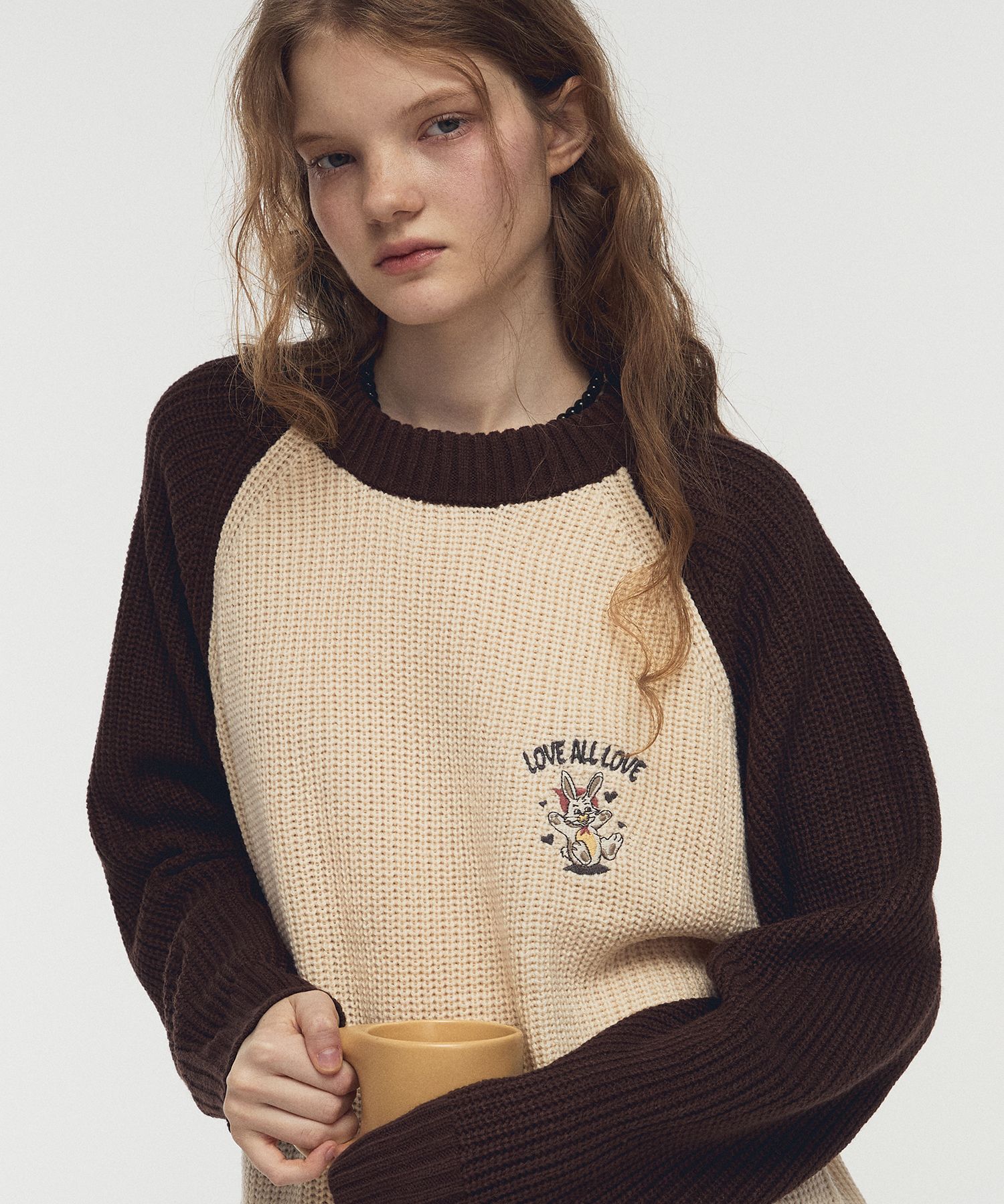 ★CPGN STUDIO_COMPAGNO★ Hoppy raglan block knit charcoal MUSINSA | CPGN STUDIO Hoppy Raglan Block Knit Navy