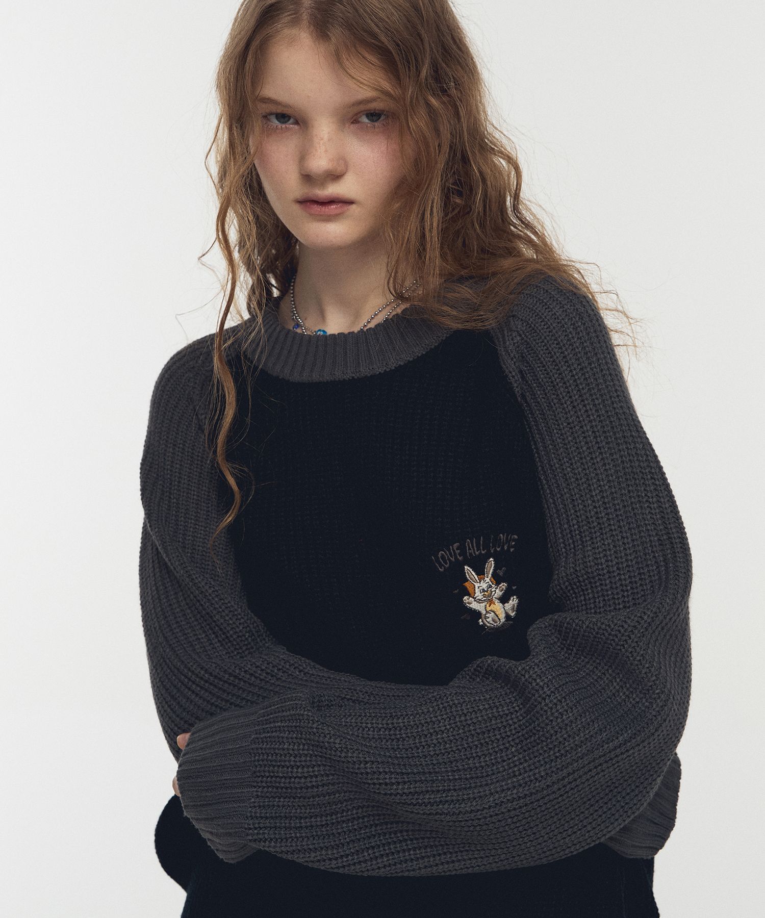★CPGN STUDIO_COMPAGNO★ Hoppy raglan block knit brown MUSINSA | CPGN STUDIO Hoppy Raglan Block Knit Navy