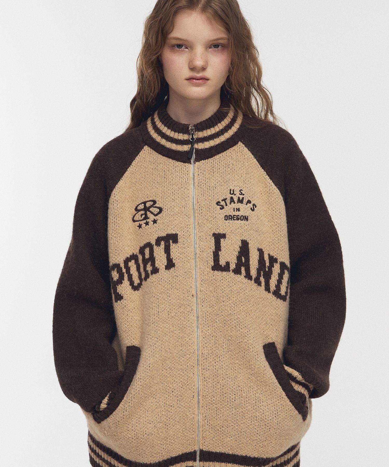 ★CPGN STUDIO_COMPAGNO★ Hoppy raglan block knit brown MUSINSA | CPGN STUDIO Hoppy Raglan Block Knit Brown