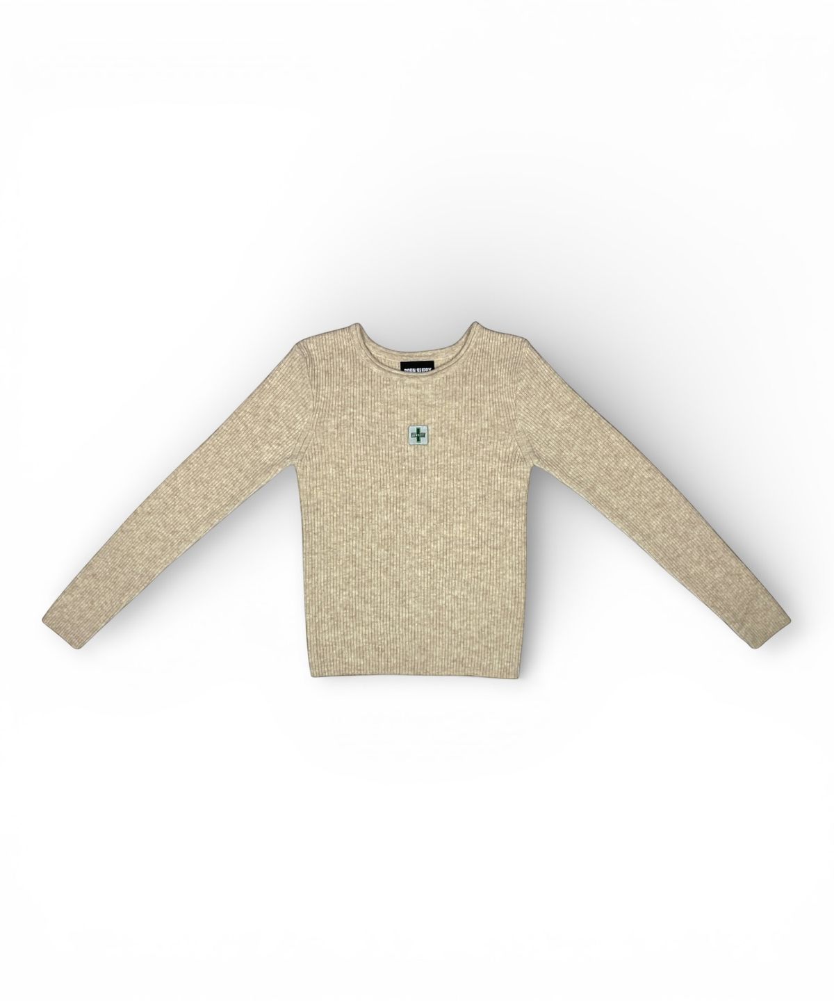 본슬리피(BORN SLIPPY) Corduroy Wool Round Neck Slim Knit (Beige)