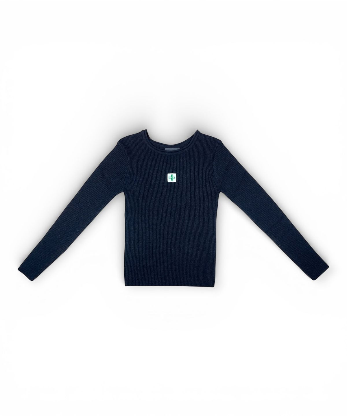 본슬리피(BORN SLIPPY) Corduroy Wool Round Neck Slim Knit (Black)