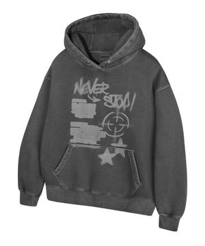 피그먼트 네버스탑 후드티_다크그레이