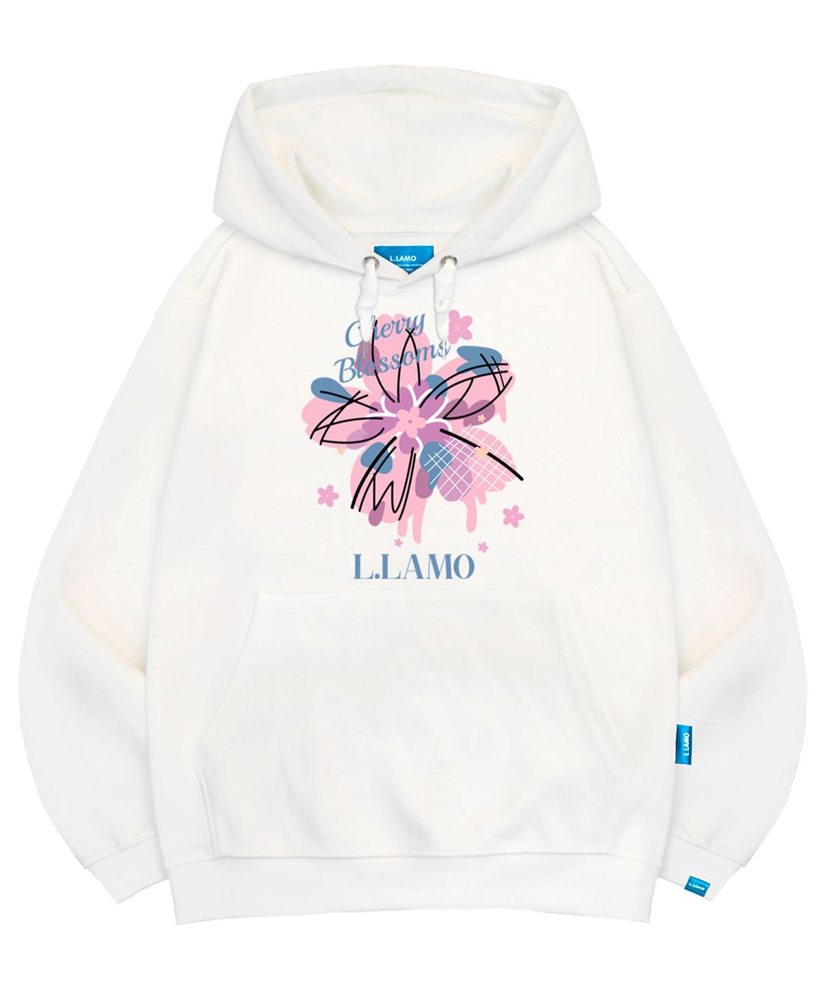 엘라모(LLAMO) 기모H 체리블라썸 후드티 남녀공용 빅사이즈 M~4XL